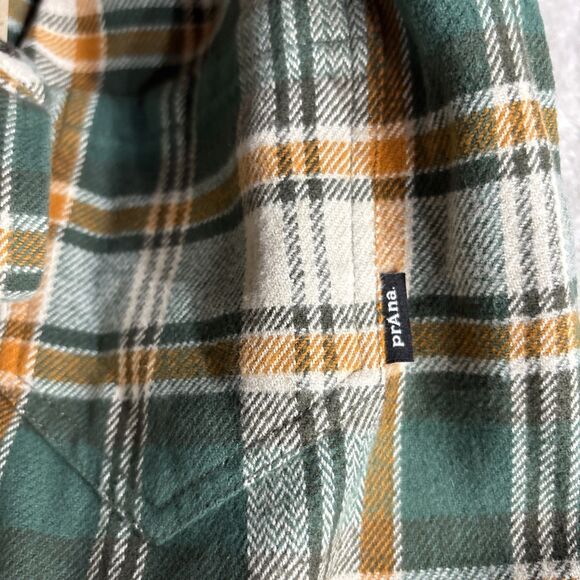 prAna Golden Canyon Flannel Small Womens Plaid Snap Button Shirt Oversized NWT - Picture 6 of 14